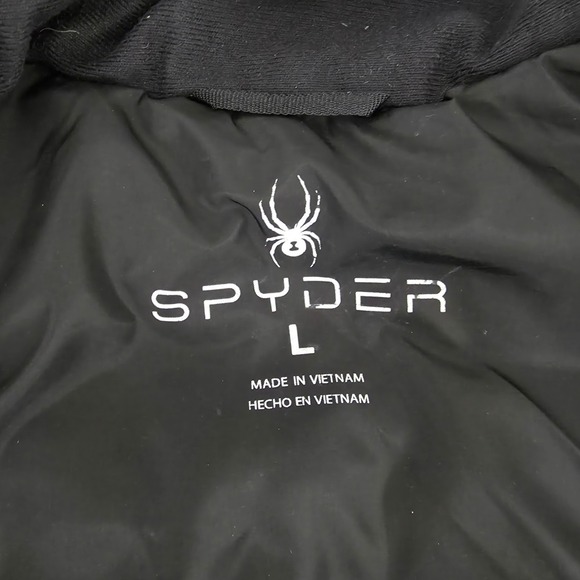 Spyder Prymo Puffer Down Jacket Womens Large Black Pink Coat Winter Ski Snow - Picture 14 of 16